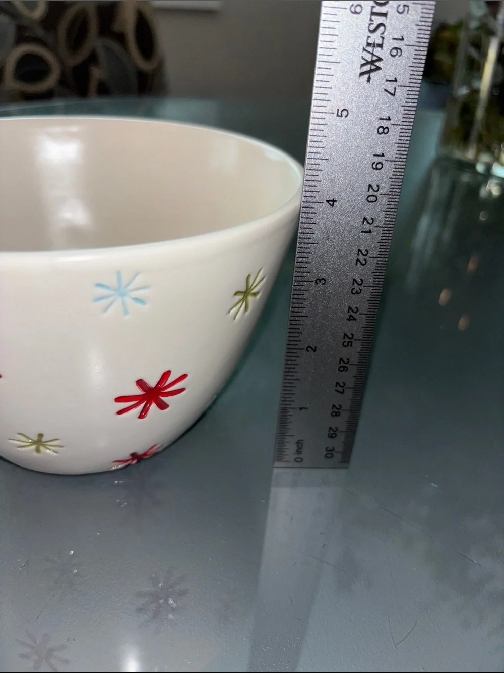 Hallmark snowflake White Ceramic Bowl- dishwasher microwave safe